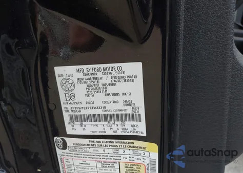 2014 Ford F-150 Xlt из США, поврежденный, VIN 1FTFW1EF7EFA33318